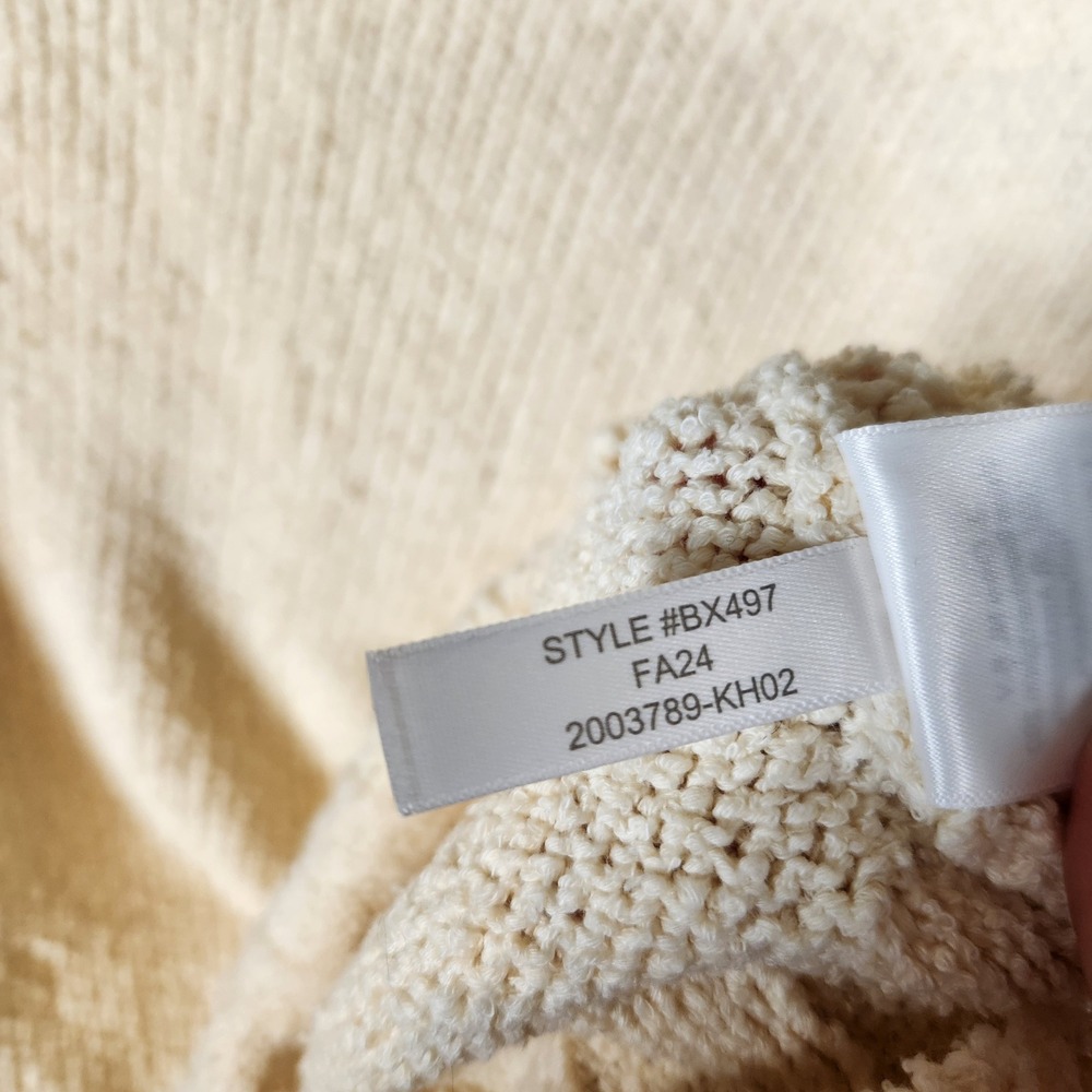 J. Crew Relaxed Crewneck Sweater Women's M Cream Cropped Relaxed Boxy Cotton - Picture 8 of 8